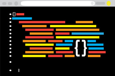 programming code on a browser window vector image
