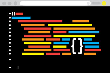 Programming code on a browser window vector