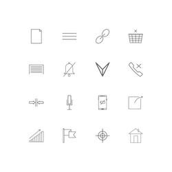 web applications linear thin icons set outlined vector image