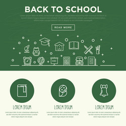 Back to school concept with thin line icons vector