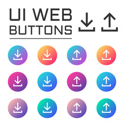 download upload arrow ui web button vector image