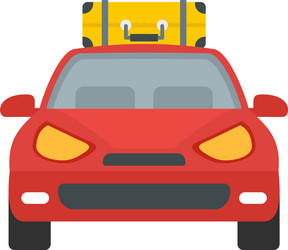 front view travel car icon flat isolated vector