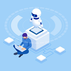 Robot Programming AI Settings vector image