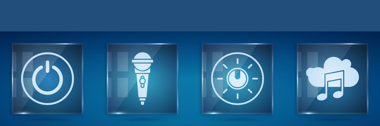 set power button microphone dial knob level vector image