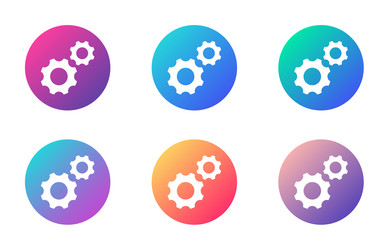 gear wheels account ui web button vector image