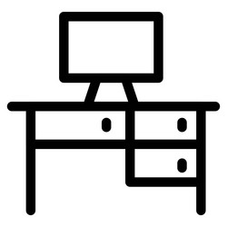 multiple drawer desk used for computer vector image