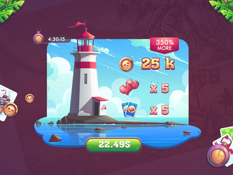 pirate game ui with lighthouse and resources vector image