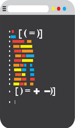 programming code on a browser window vector image