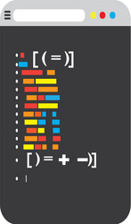 Programming code on a browser window vector