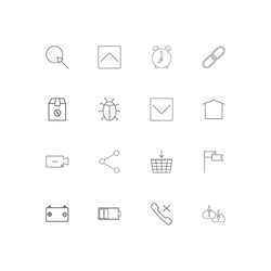 web applications linear thin icons set outlined vector image