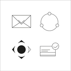 web simple linear icon setsimple outline icons vector image