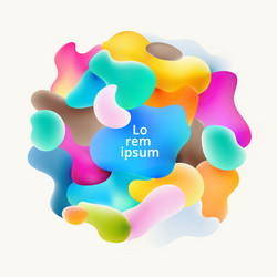 abstract fluid colorful bubbles shapes overlap vector