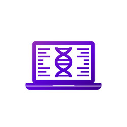 Bioinformatics icon analysis of biological data vector