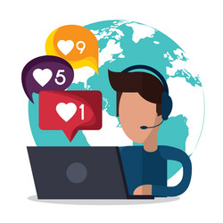 call center and technical service design vector image