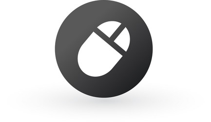 computer mouse icon on round internet button vector image
