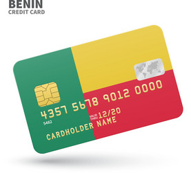 credit card with benin flag background for bank vector