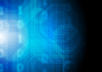 dark blue technology background with binary code vector image