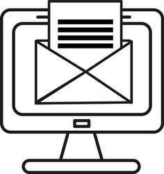 figure computer with virtual folder open message vector image