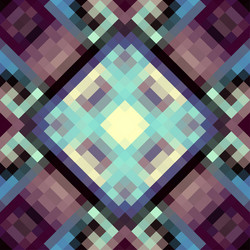 geometric abstract symmetric pattern in pixel art vector image