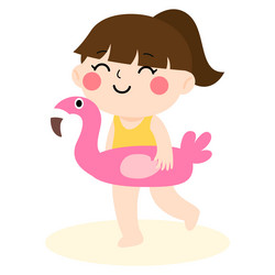 Happy kid on the beach cartoon vector