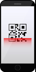 Qr code scanning on mobile phone vector