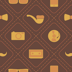 seamless background with different hipster objects vector image