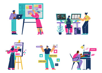 web app development set software vector image