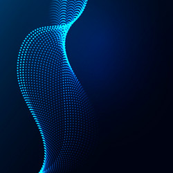 beautiful wave shaped array glowing dots vector image