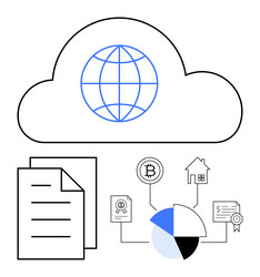 cloud-based digital integration of documents vector image