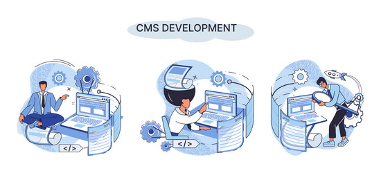 concept of digital content management system cms vector image