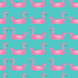 Flamingo Pool Float Pattern vector image