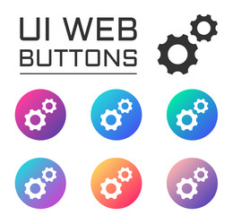 gear wheels account ui web button vector image