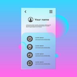 Gradient glass morphism business app mobile Vector Image