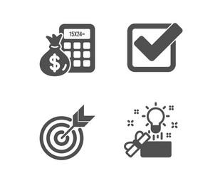 target finance calculator and checkbox icons vector image