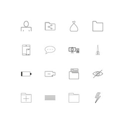 user interface linear thin icons set outlined vector image