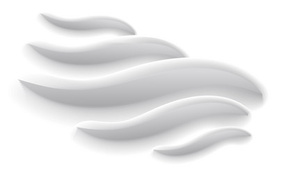 White 3d wavy shapes on wall realistic vector