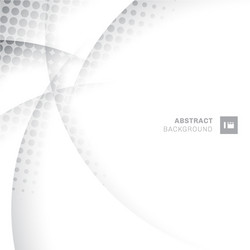 abstract gray curve circle overlay with halftone vector image