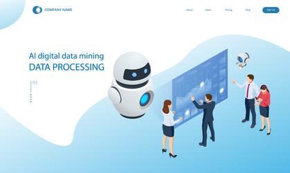 ai digital data mining processing vector image