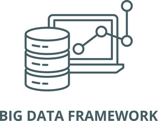 big data framework line icon vector