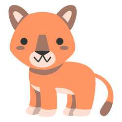 cute cougar semi-flat vector