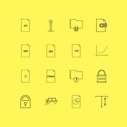 files and folders linear icon set simple outline vector image