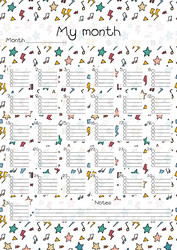 Monthly planner template isolated printable Vector Image