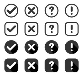 Buttons check mark and cross with question vector