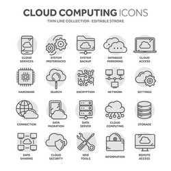 Cloud Computing Icons - Network & Data vector image