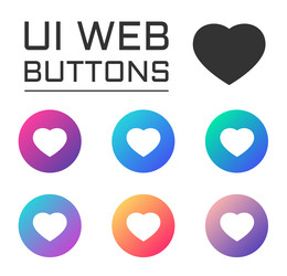 Heart ui web button icons vector