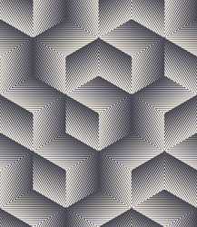 Linear Cube Pattern - Hatching Effect vector image
