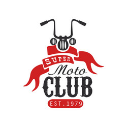 super moto club logo est 1979 design element Vector Image