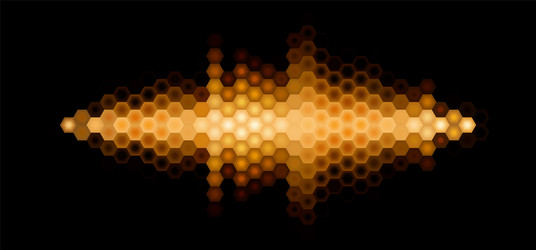 audio or music shiny sound waveform with hexagonal vector image