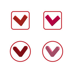 button with red checkmarks for web design vector image