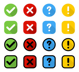 Buttons check mark and cross with question vector